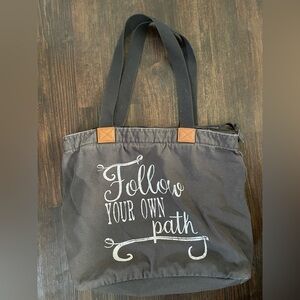 Thirty One grey denim tote